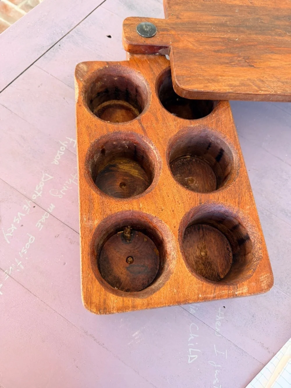 Williams Sonoma Rustic Heavy Wood Spice Box With Lid/Cutting Board